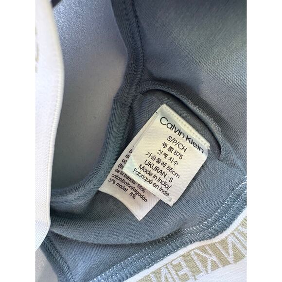 Calvin Klein Women's Archive Logo Lightly Lined Bralette Blue Size Small - Picture 4 of 8